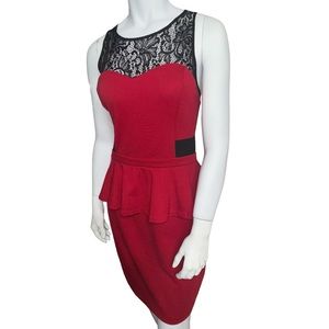 ✨Kenzie✨ Peplum & Lace Top Cocktail Dress